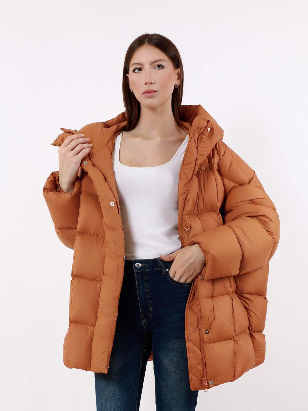 Oversize kabát s kapucí