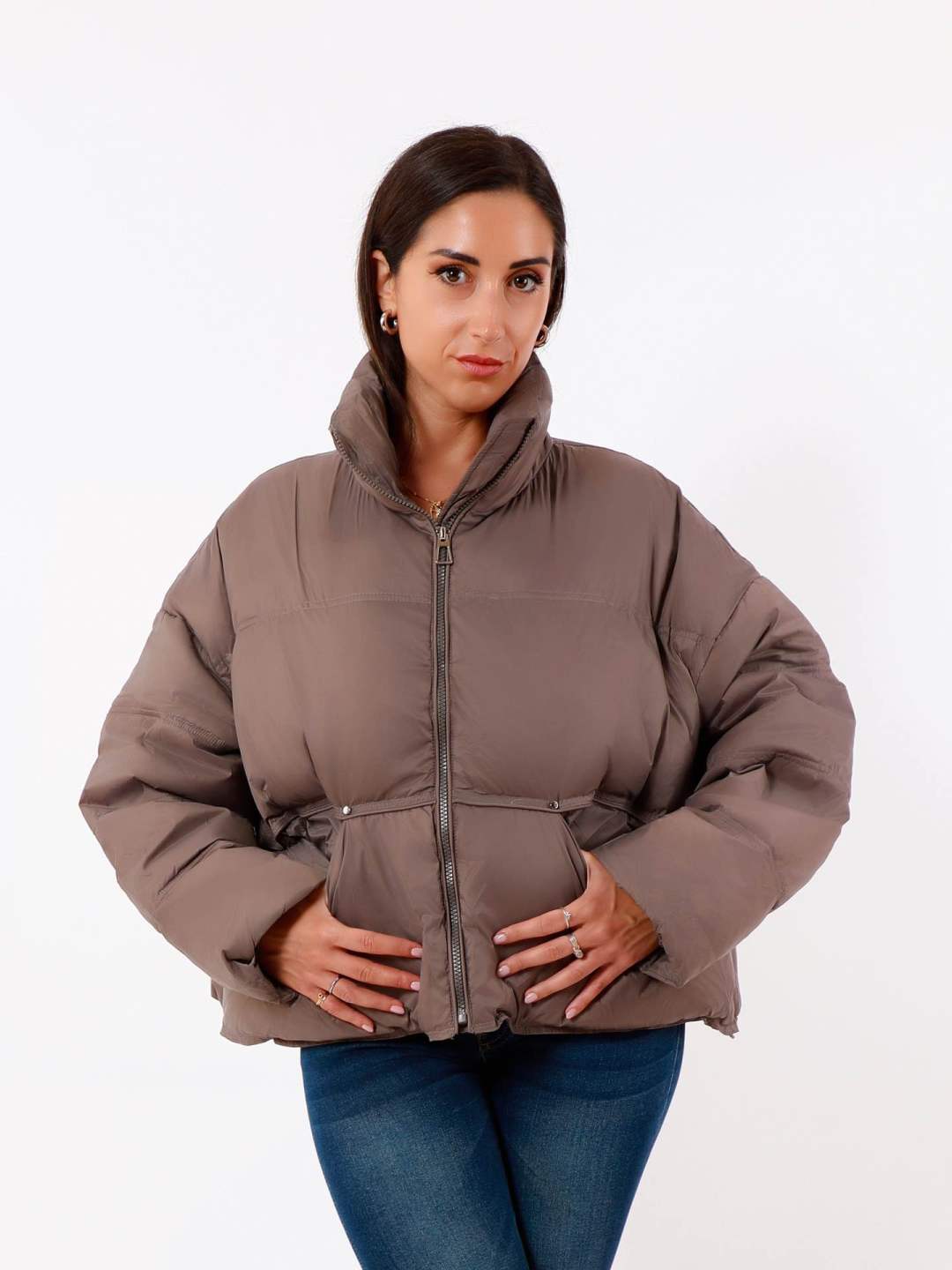 Oversize bunda s vysokým límcem