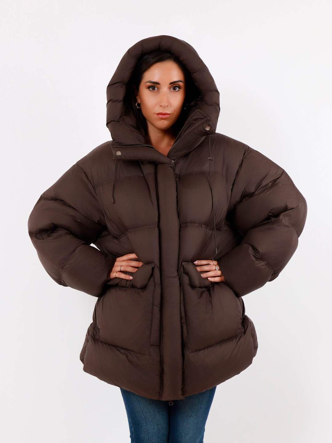 Oversized kabát s kapucí