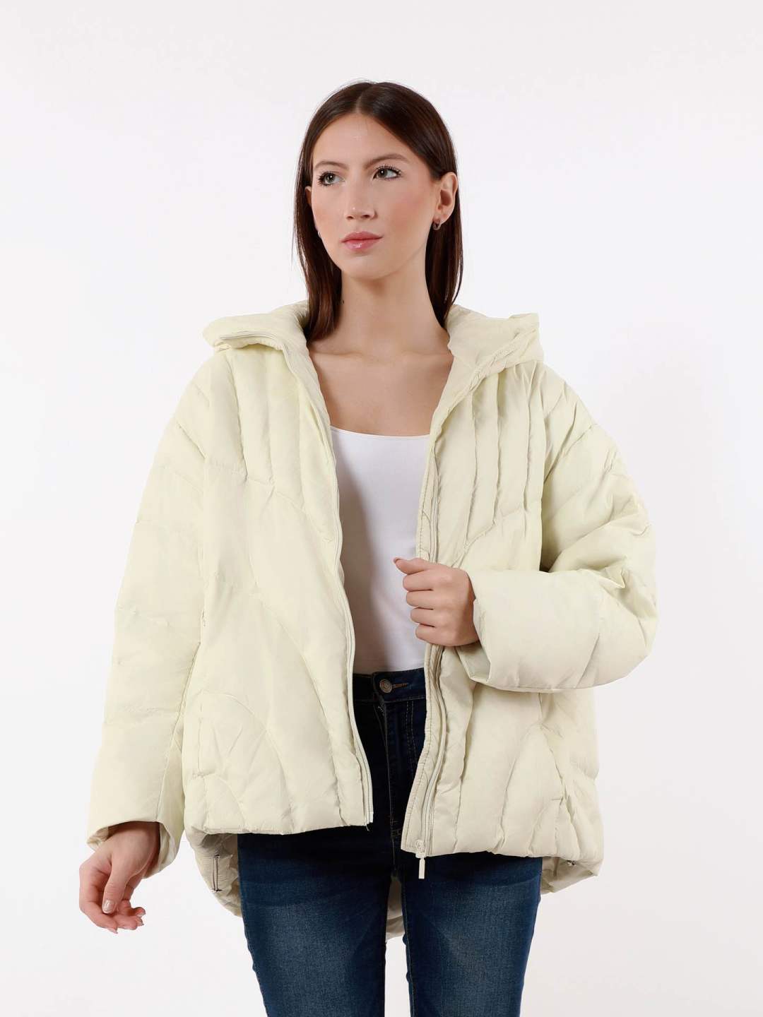 Oversize bunda s kapucí