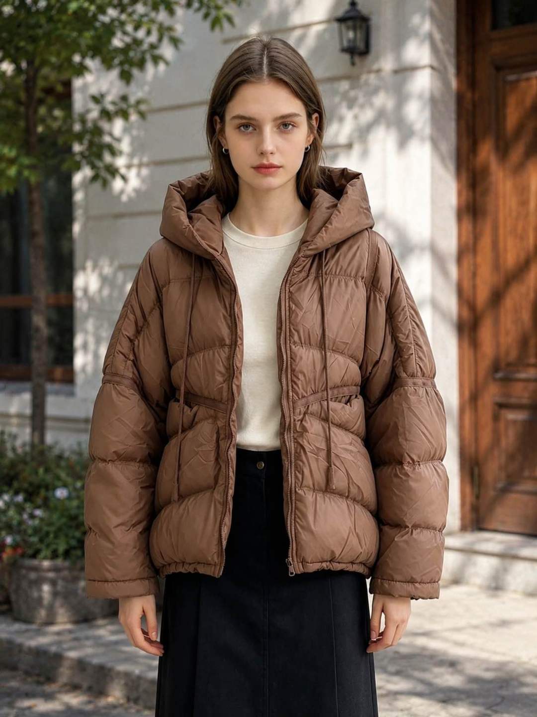 Oversize bunda s kapucí