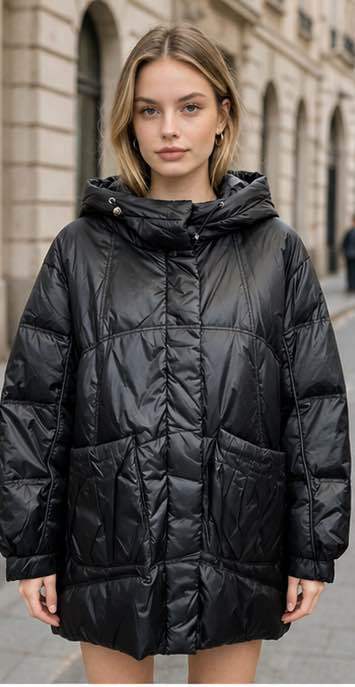 Oversize kabát s kapucí
