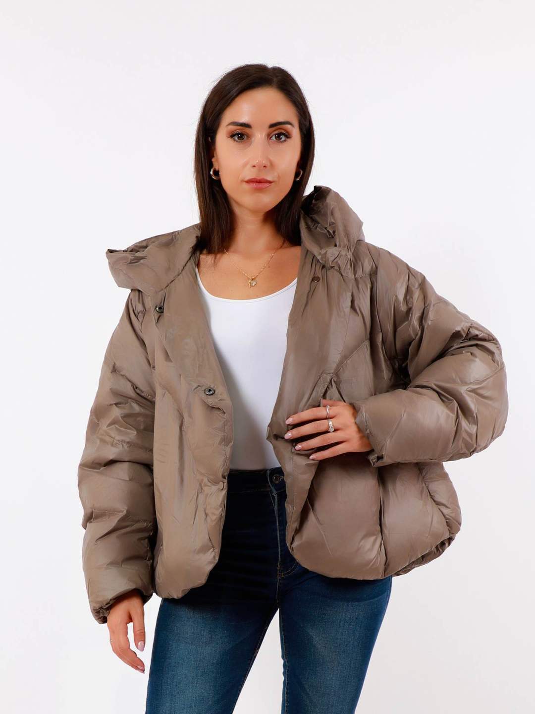 Oversize bunda s kapucí