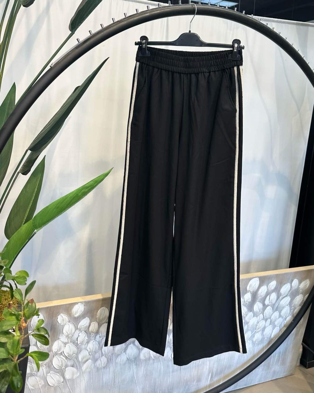 Kalhoty Wide Leg s Lampasy