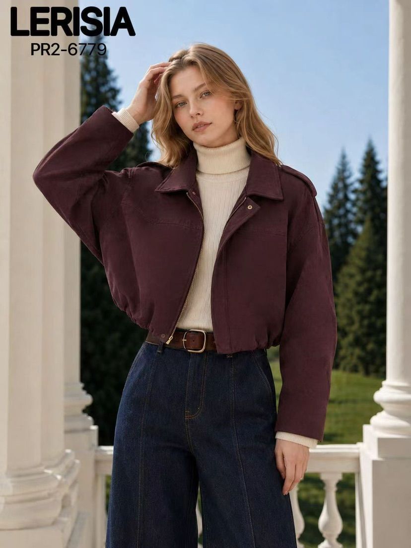 Oversize krátká bunda s košilovým límcem