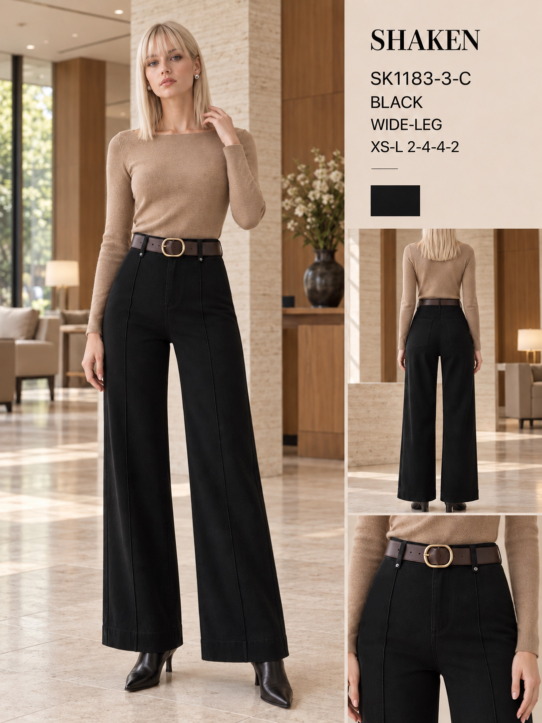 Kalhoty Wide Leg s Opaskou