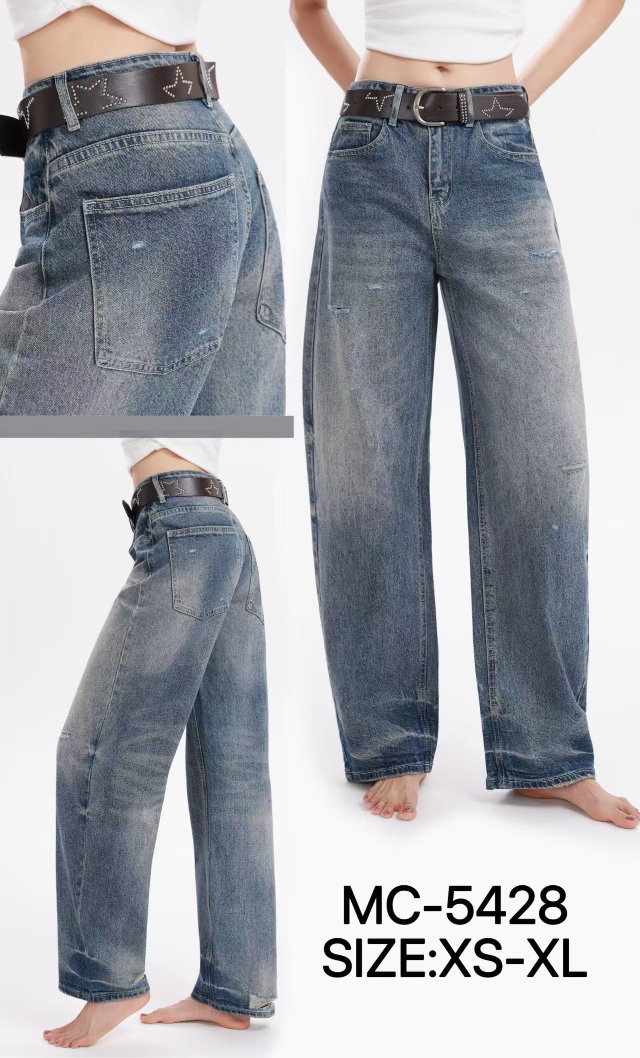 Kalhoty Wide‑Leg s nýty