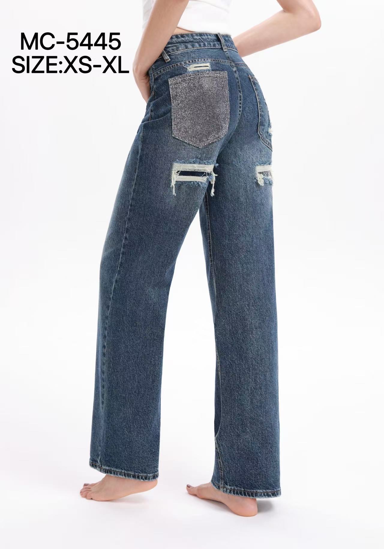 Džíny Wide Leg s flitry