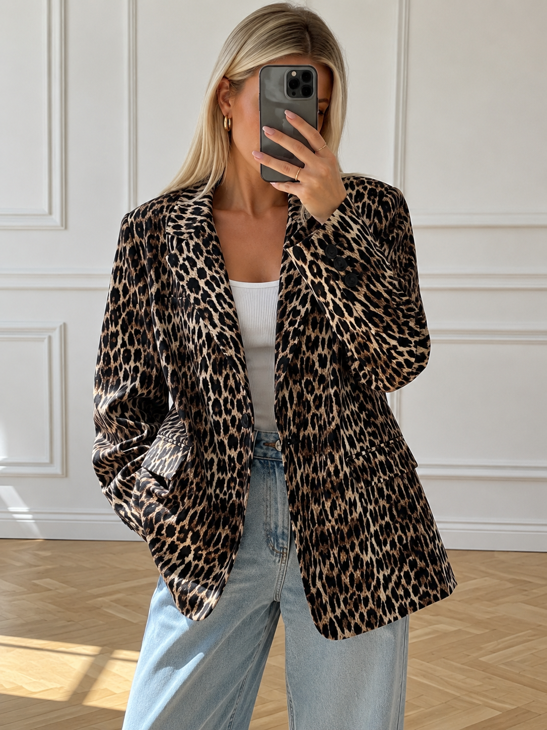 Sako s leopardím vzorem