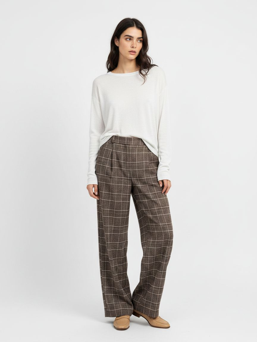 Kalhoty Wide Leg s Plisy