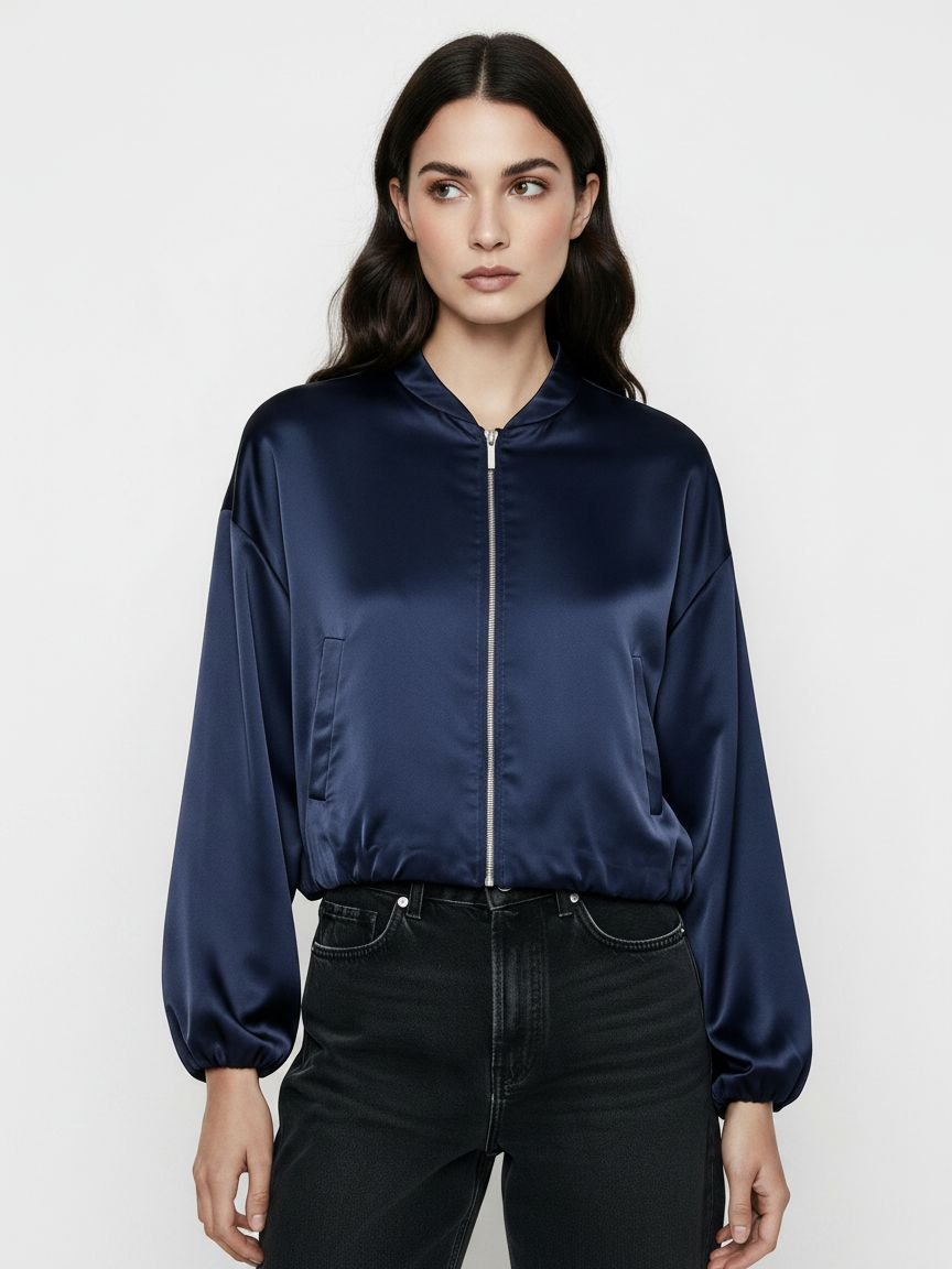 Saténová bomber bunda