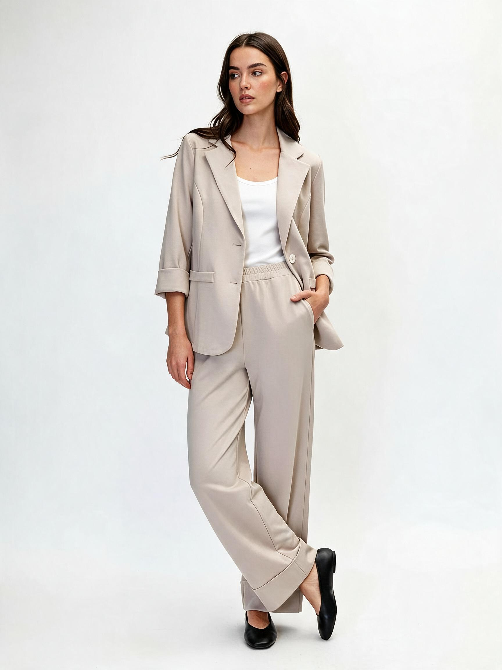 Sada Sako a Kalhoty Wide-Leg