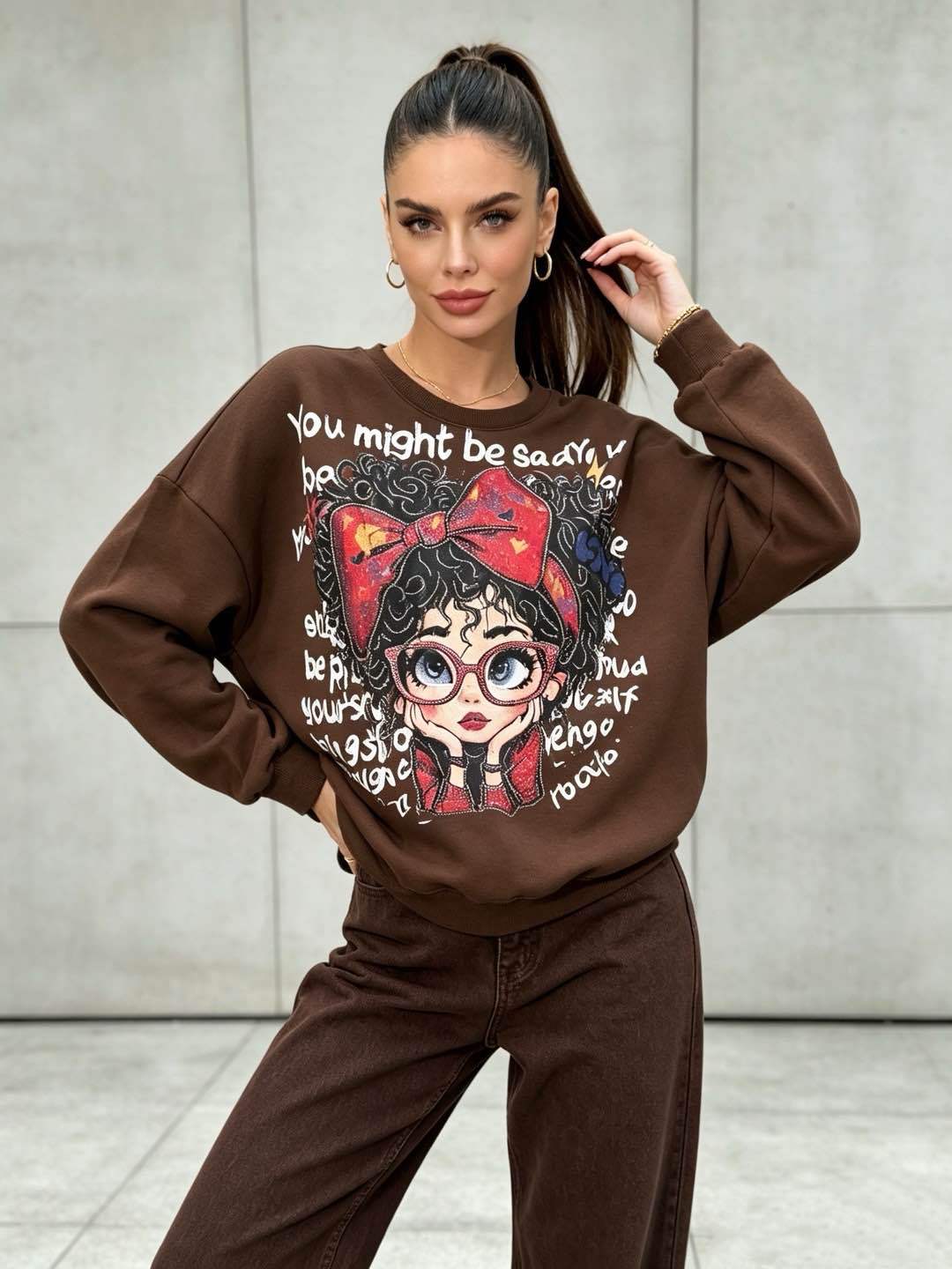 Oversize mikina s nápisem