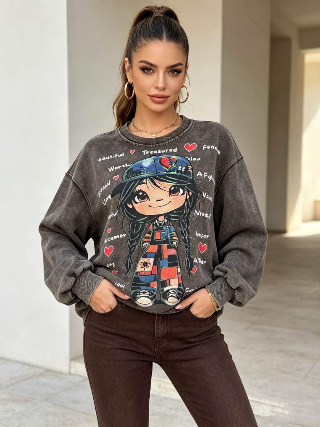 Oversized mikina s potiskem