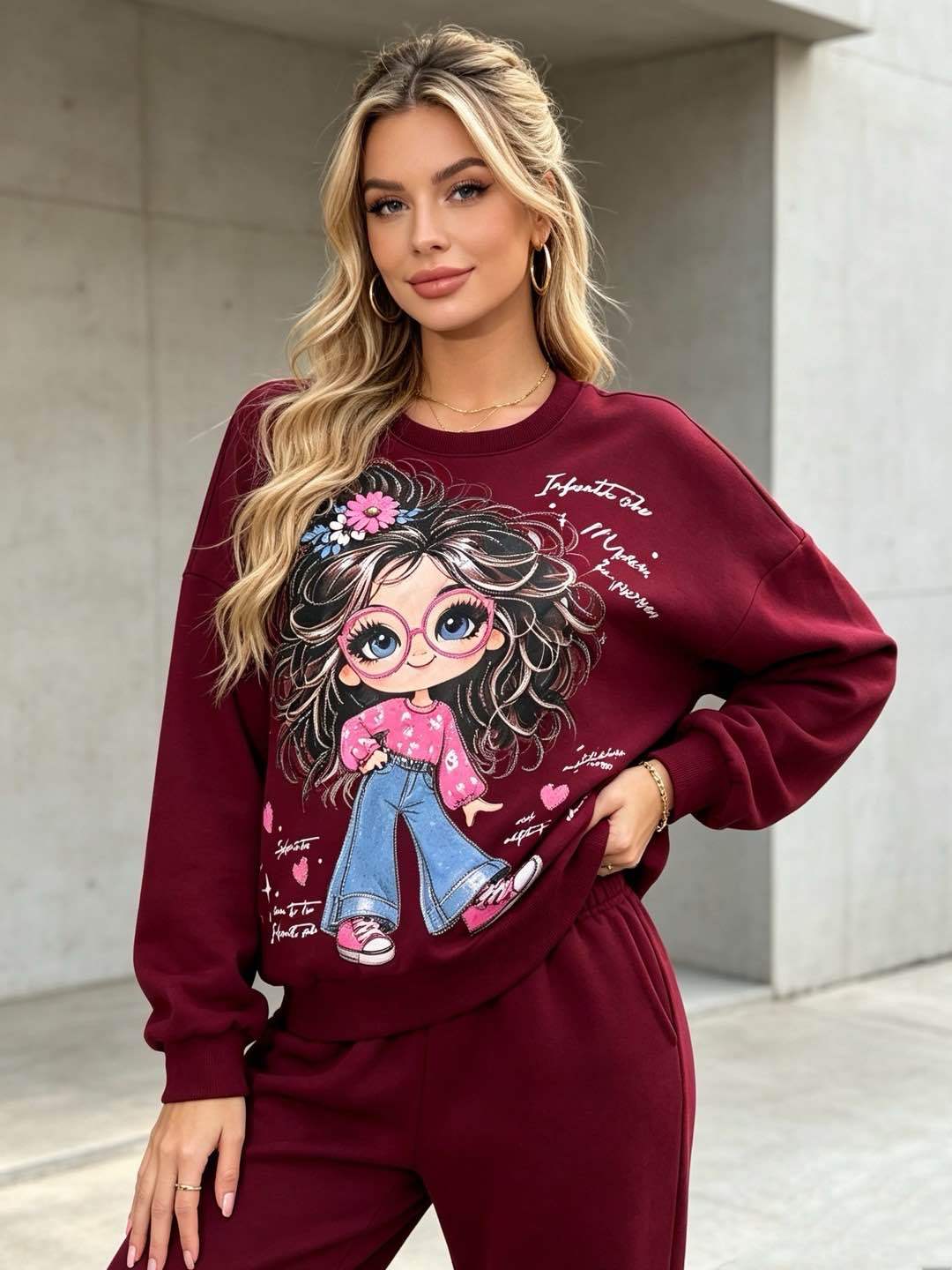 Oversize mikina s potiskem