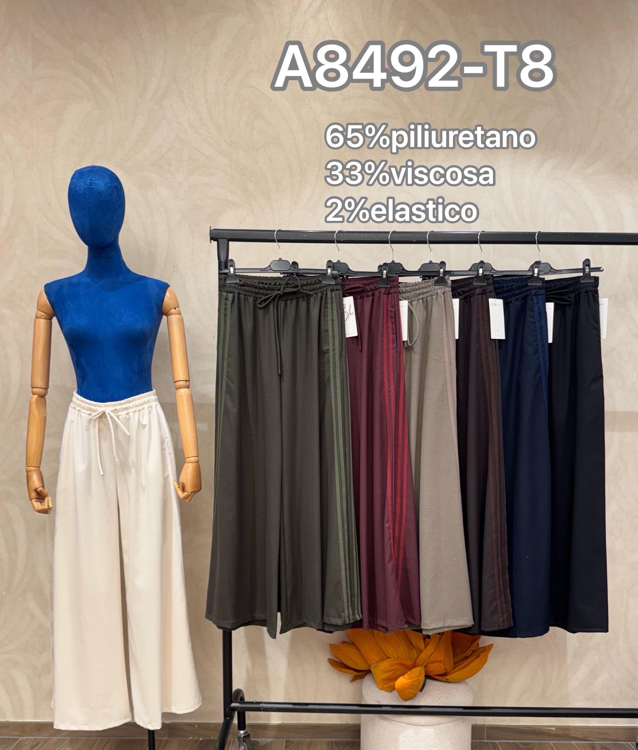 Kalhoty Wide Leg s Lampasy