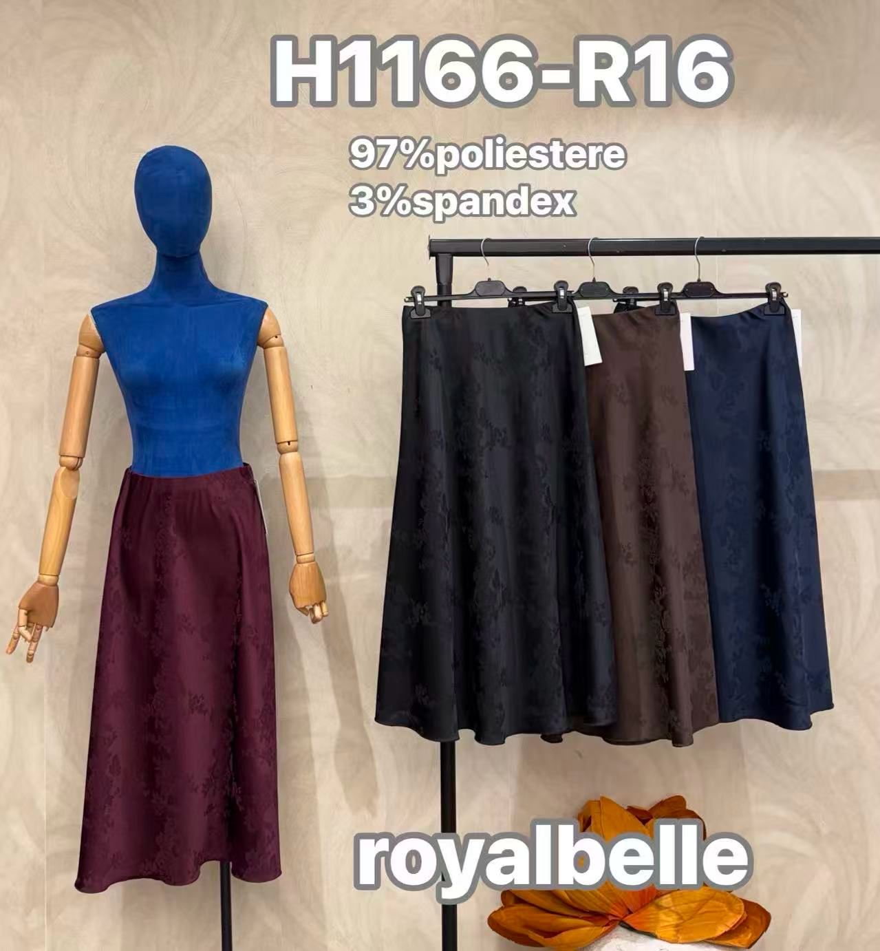 Midi sukně A-line z tkaniny satin
