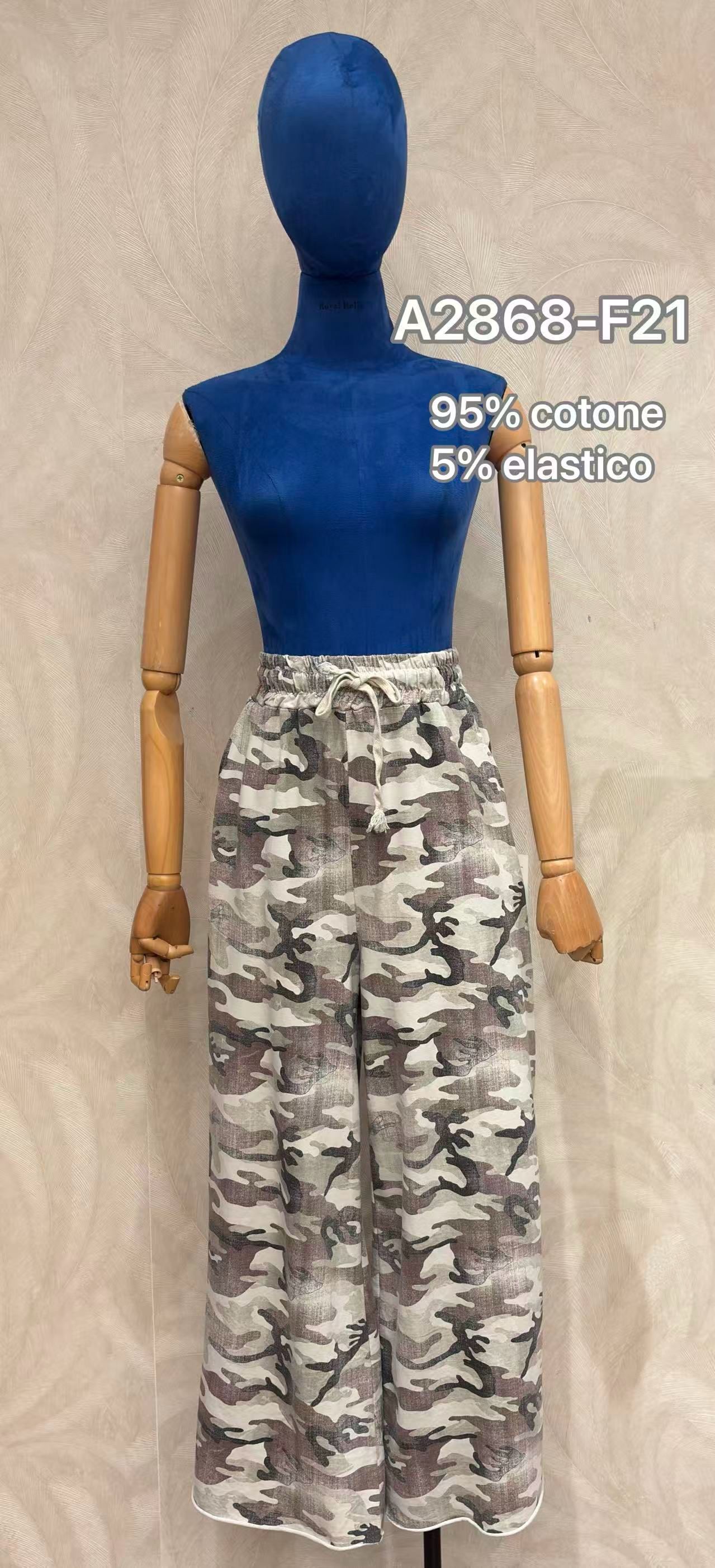 Kalhoty Wide Leg s maskáčovým vzorem