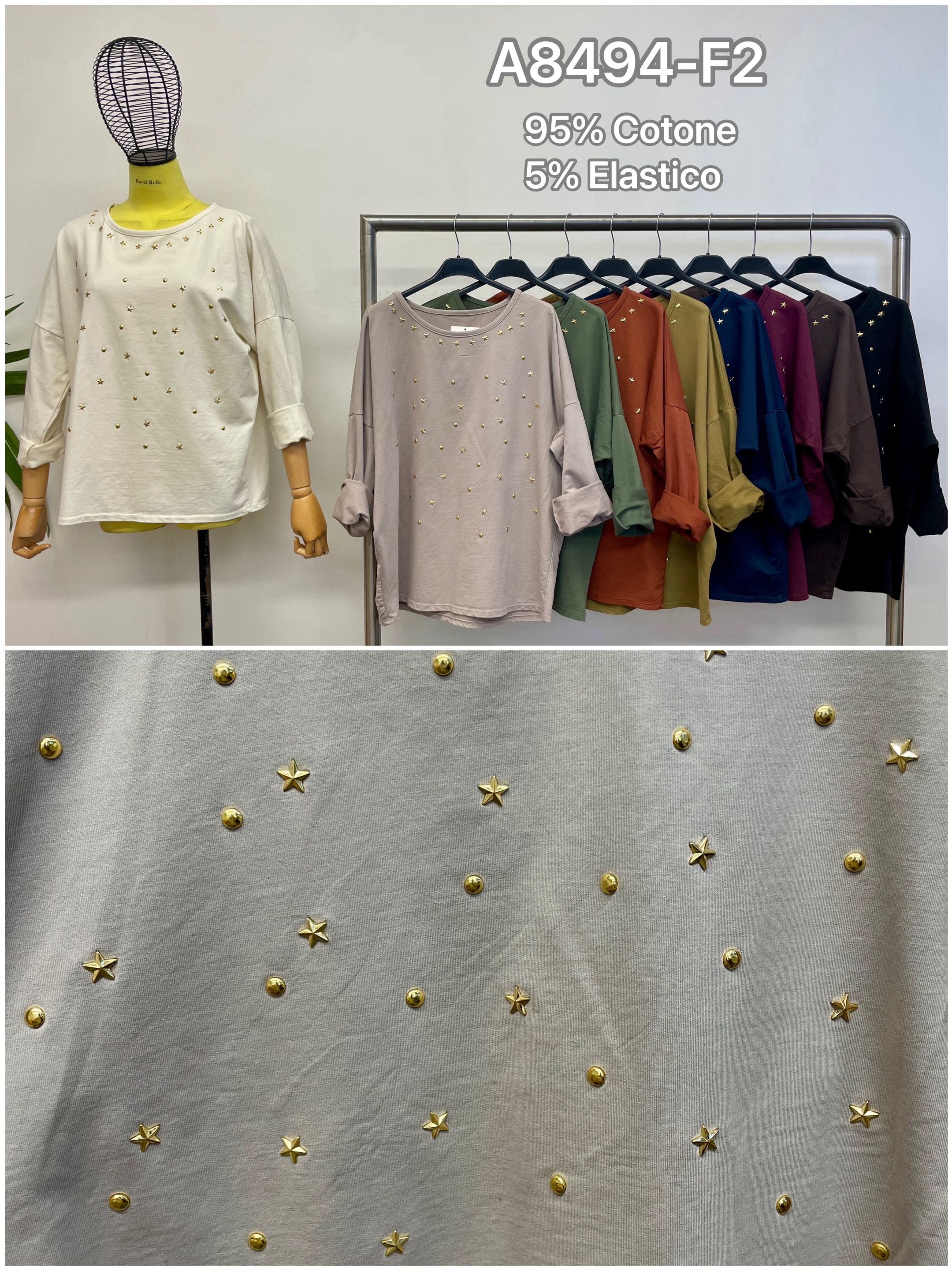Oversize mikina s cvoky