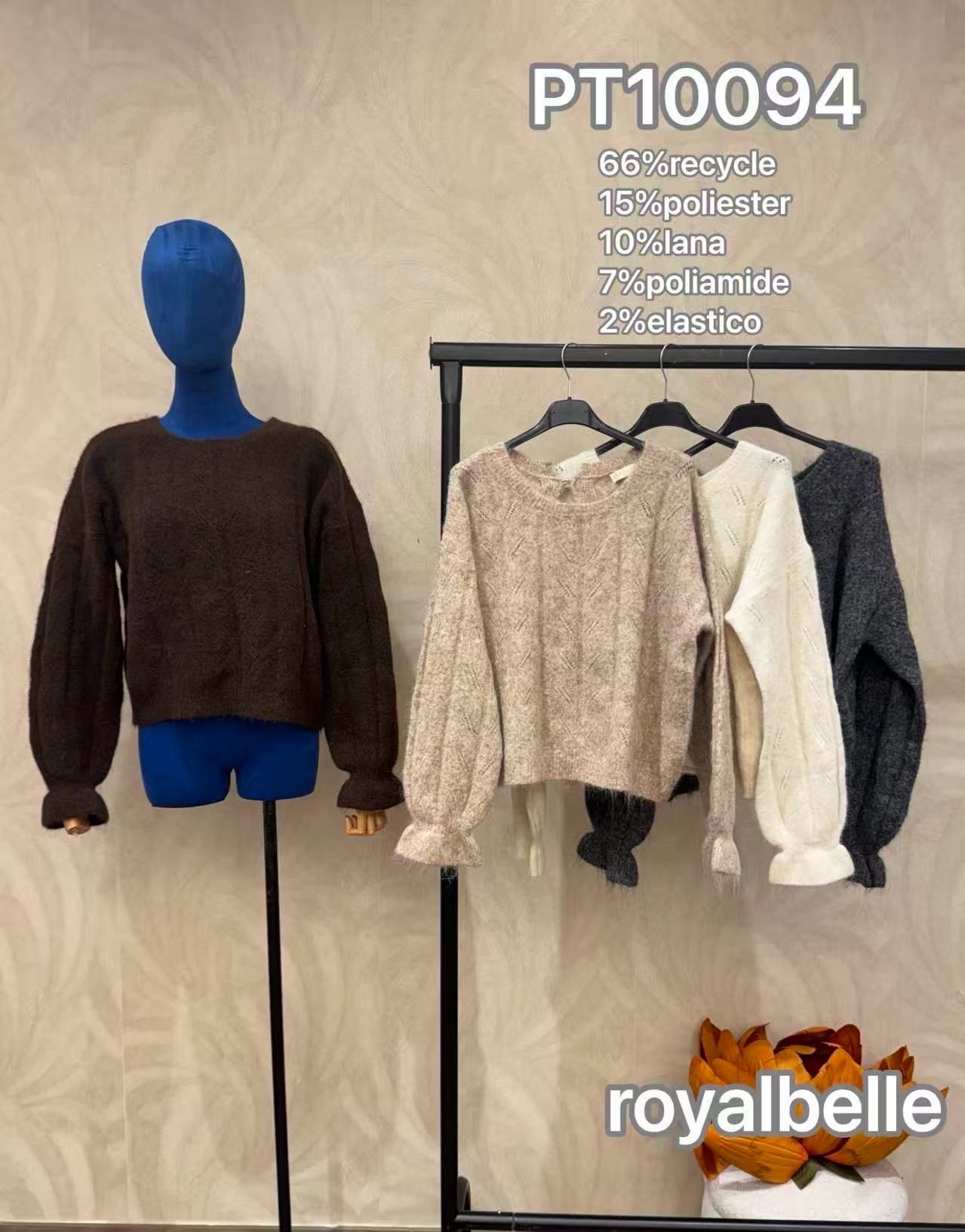 Svetr s nabíranými rukávy