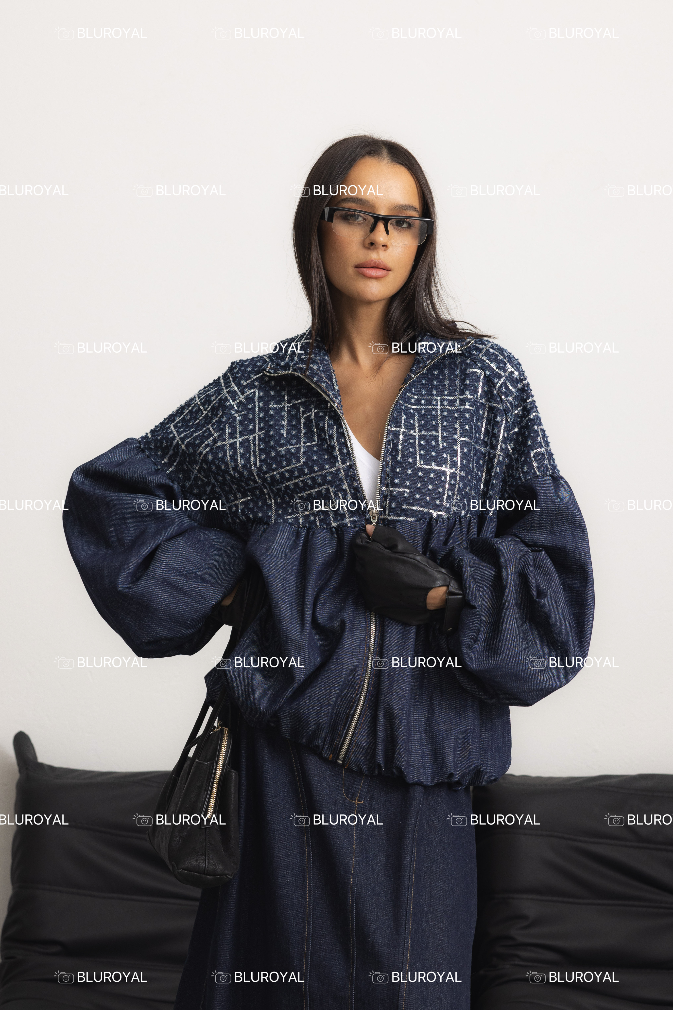 Oversize bunda s flitry