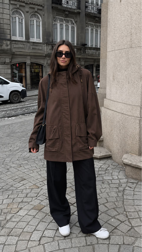 Oversize bunda s kapucí