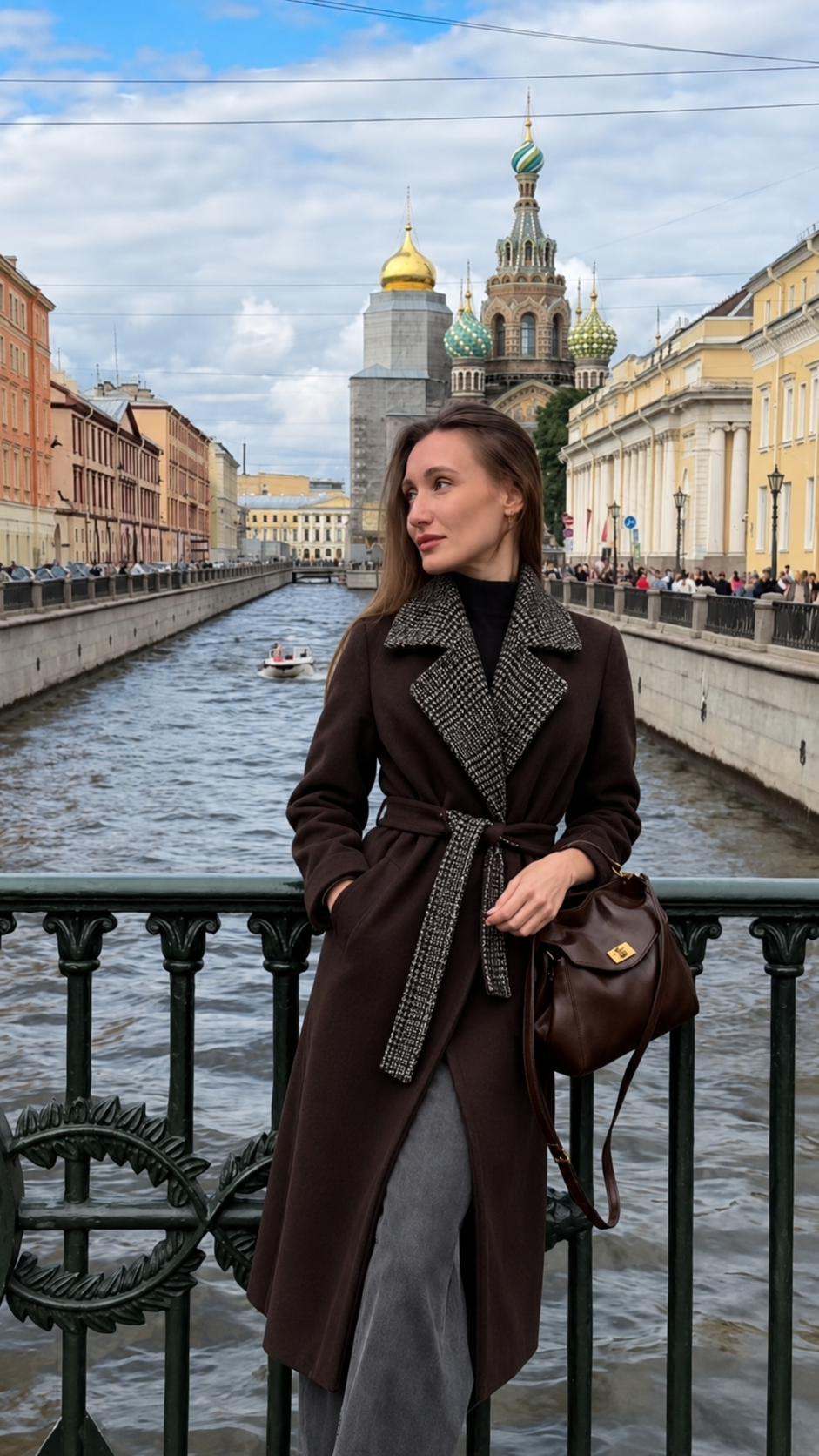 Midi kabát se střihem krejčovského střihu a páskem