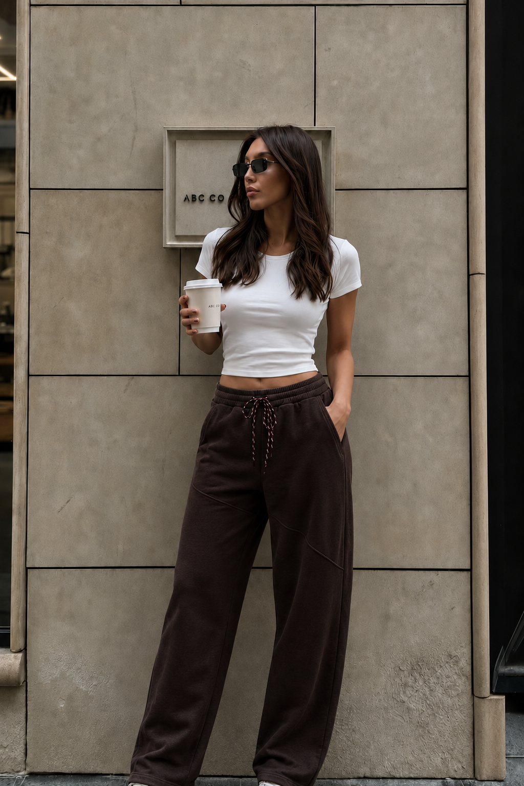 Volné kalhoty wide‑leg