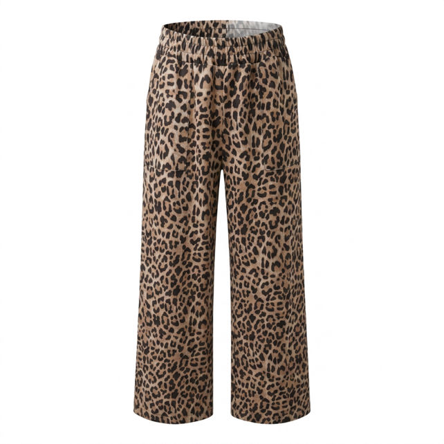 Kalhoty Wide‑Leg se vzorem leopardí kůže