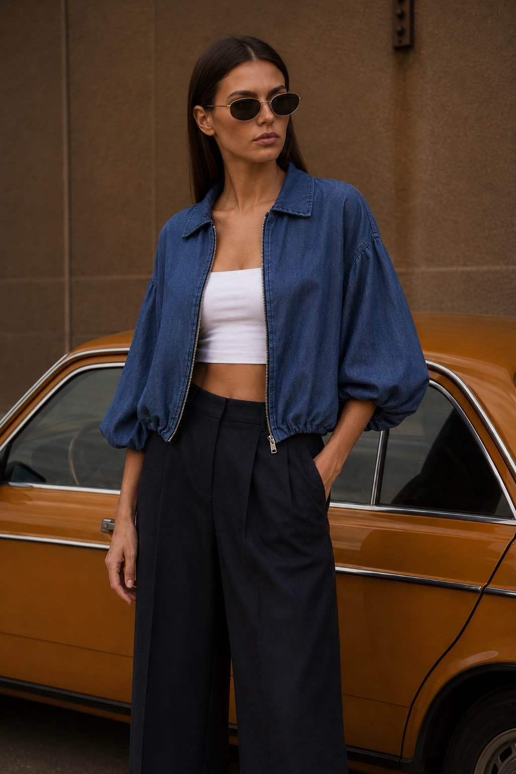 Oversize bunda s límečkem