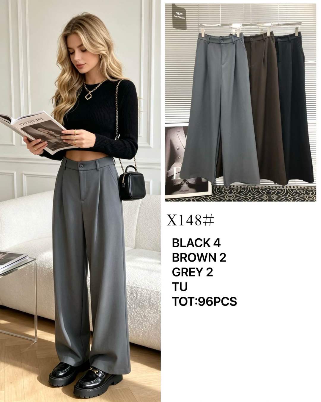 Kalhoty Wide Leg s Plisováním