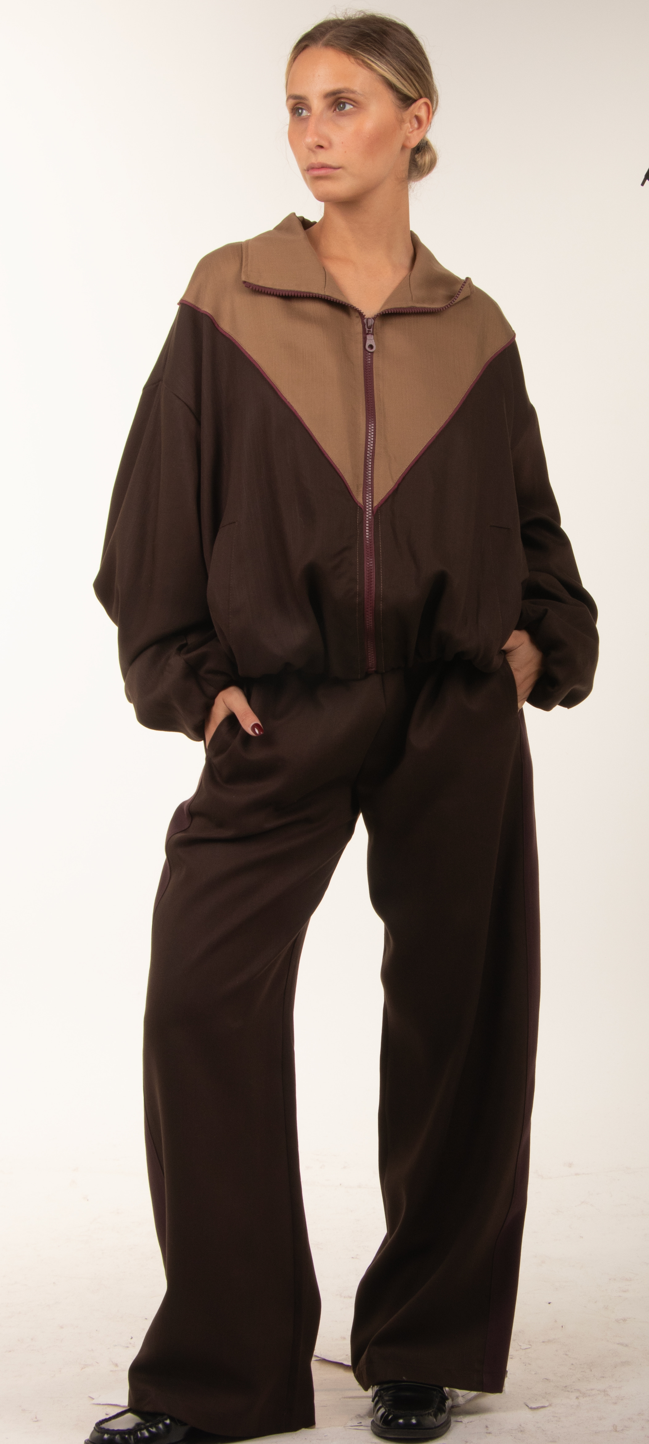 Kalhoty Wide‑Leg s Color‑Block