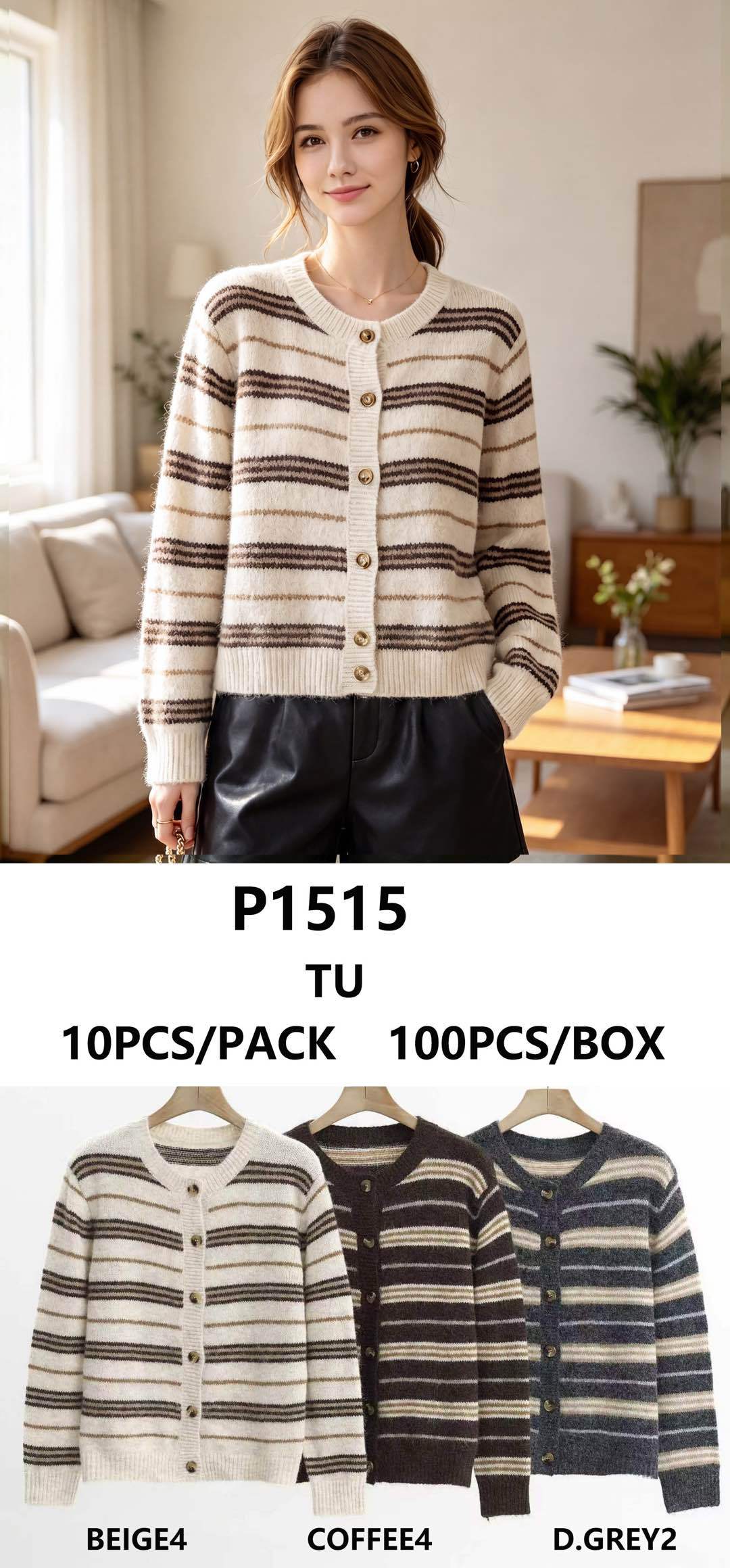 Cardigan po boky s rovým střihem