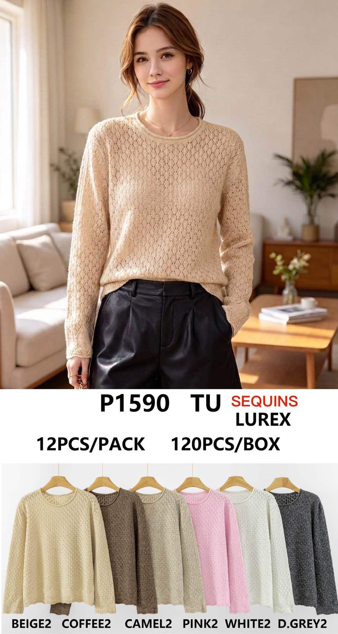 Krátký průstřihový svetr