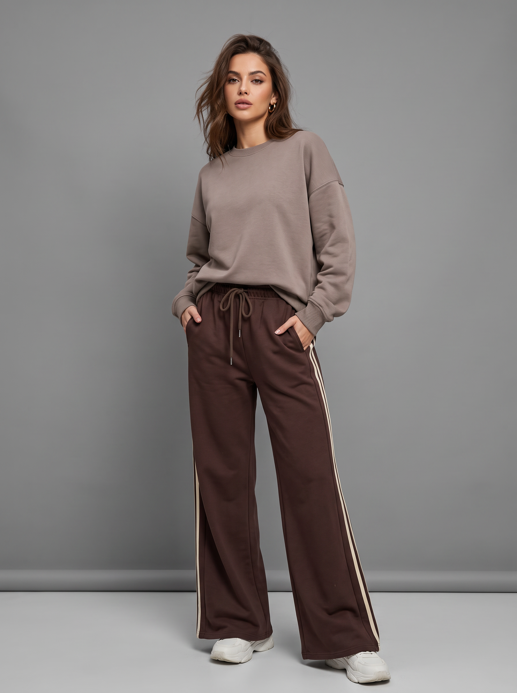 Kalhoty Wide Leg s Lampasem