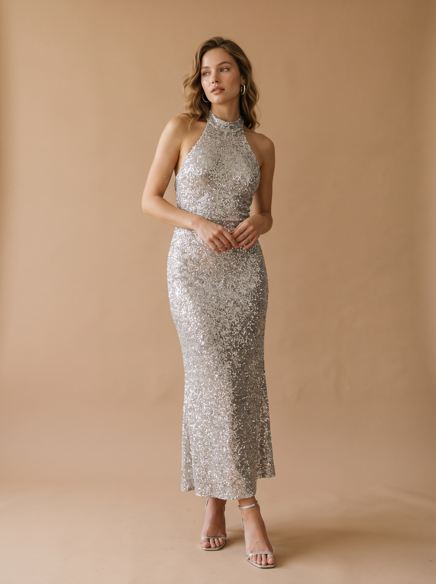 Maxi šaty Mermaid s halter výstřihem