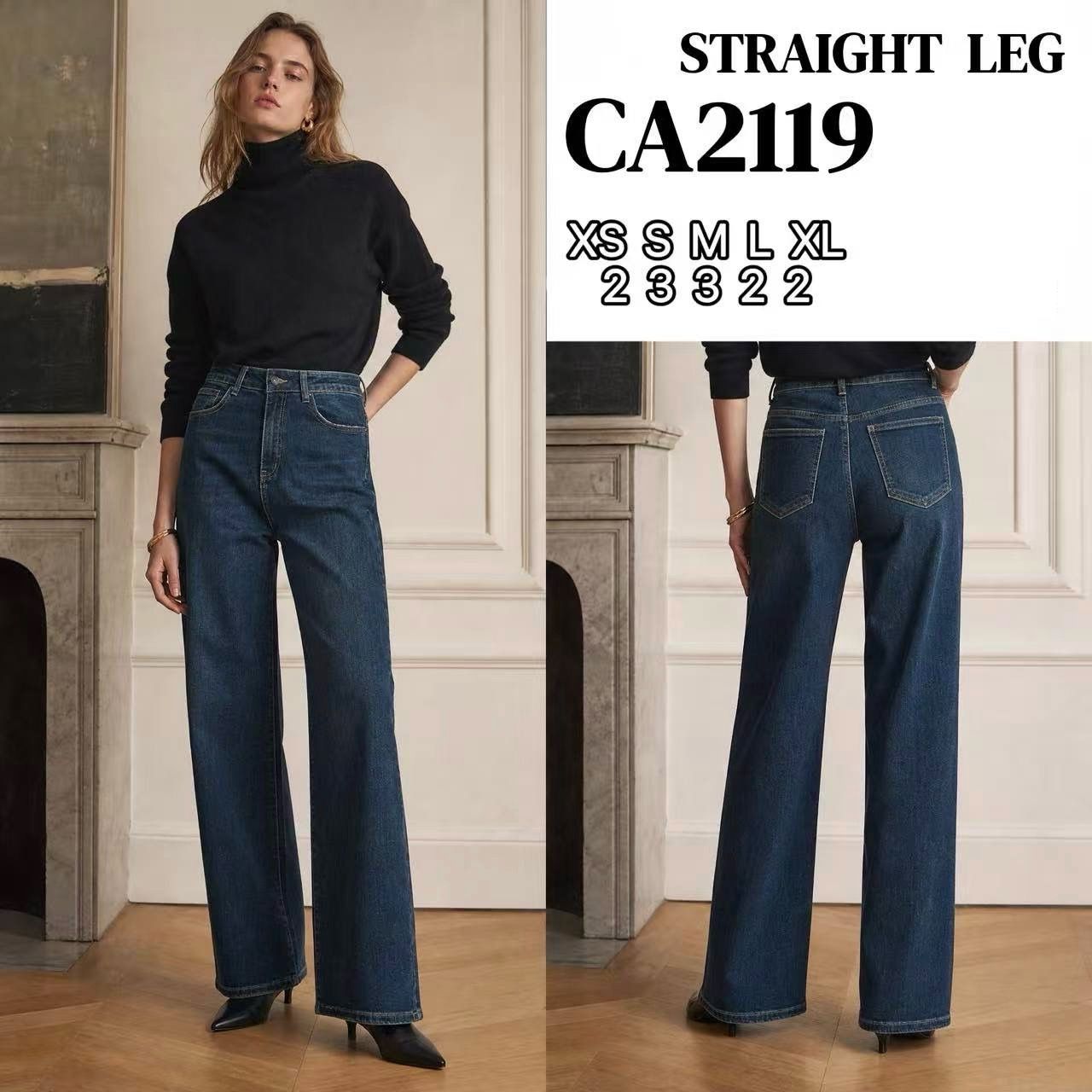 Džíny Straight Leg s vysokým pasem