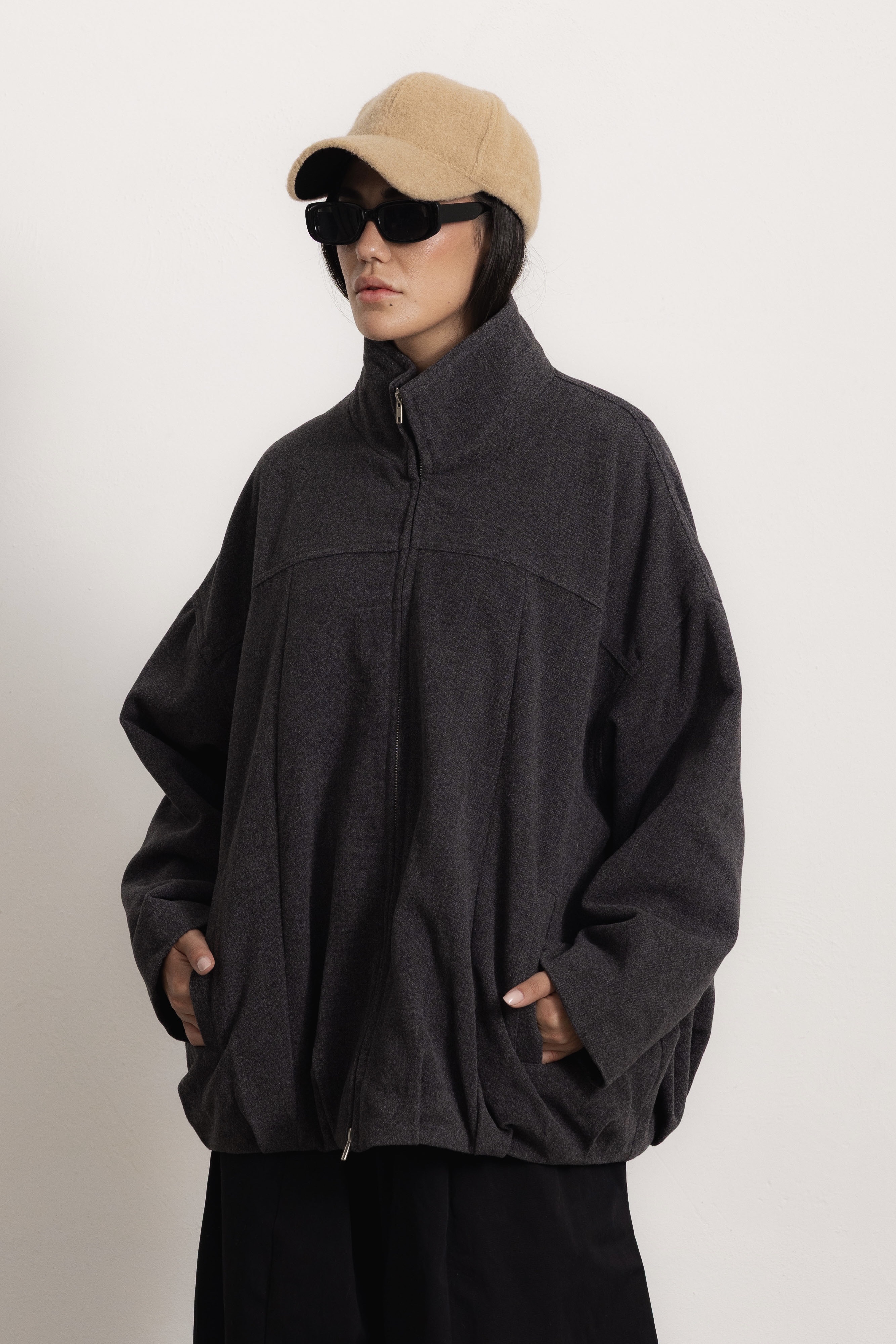 Oversize bunda s polorolákem