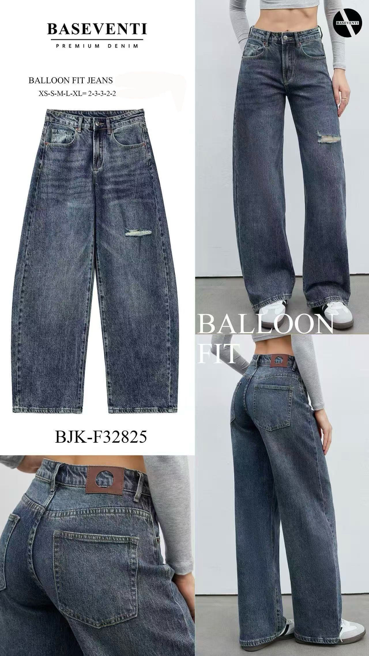 Džíny Balloon Fit s Vysokým Pasem
