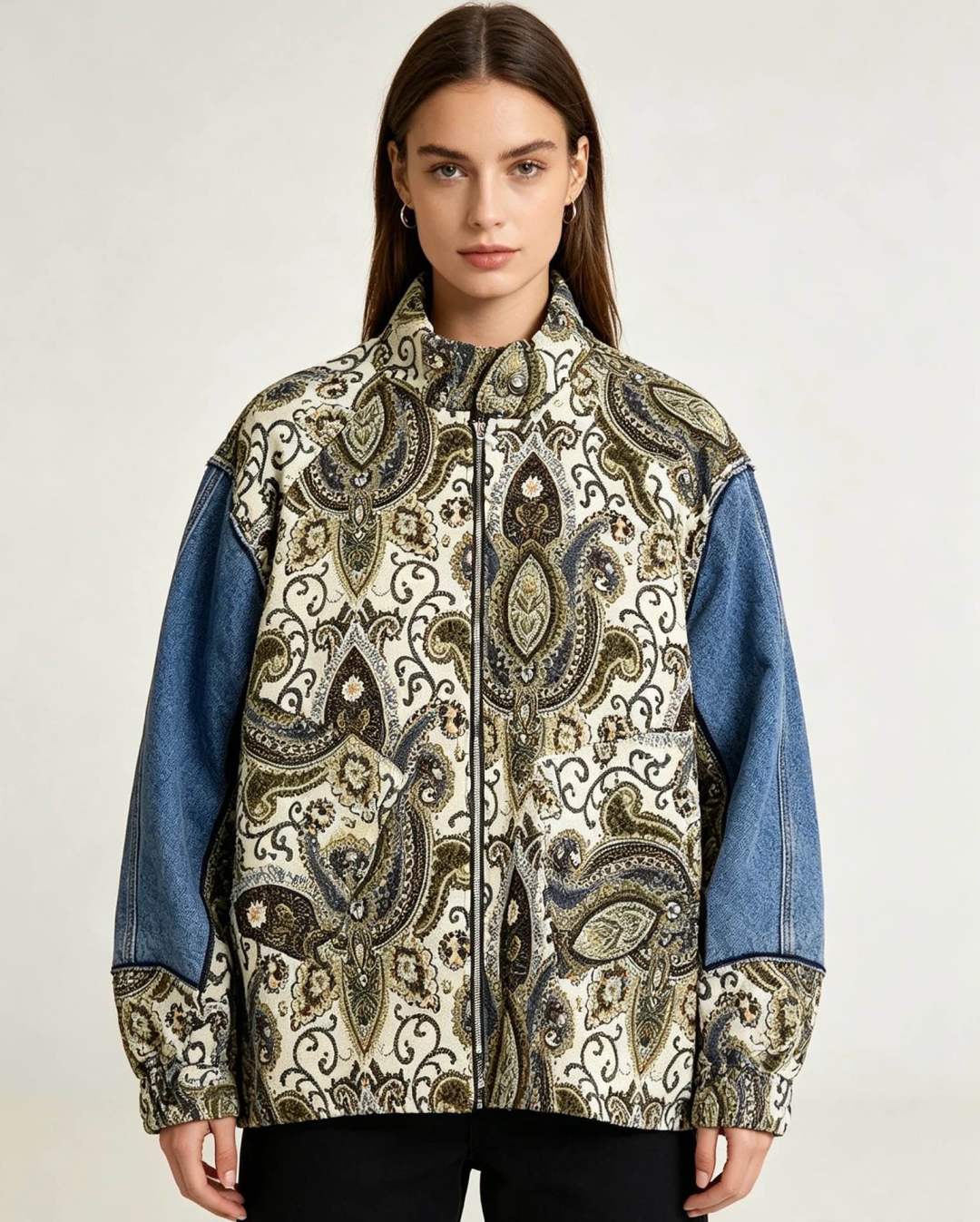 Oversize bunda s paisley vzorem