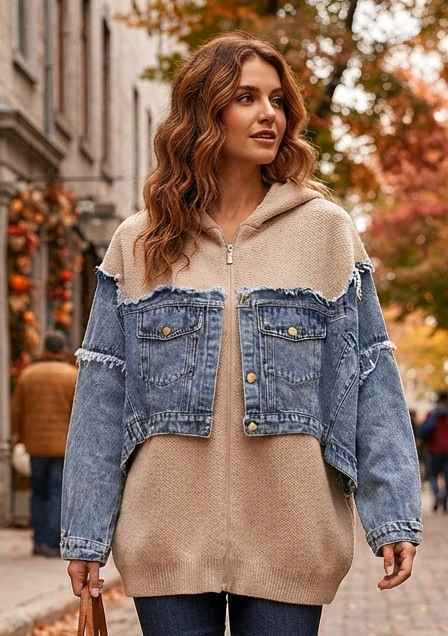 Oversize bunda s kapucí