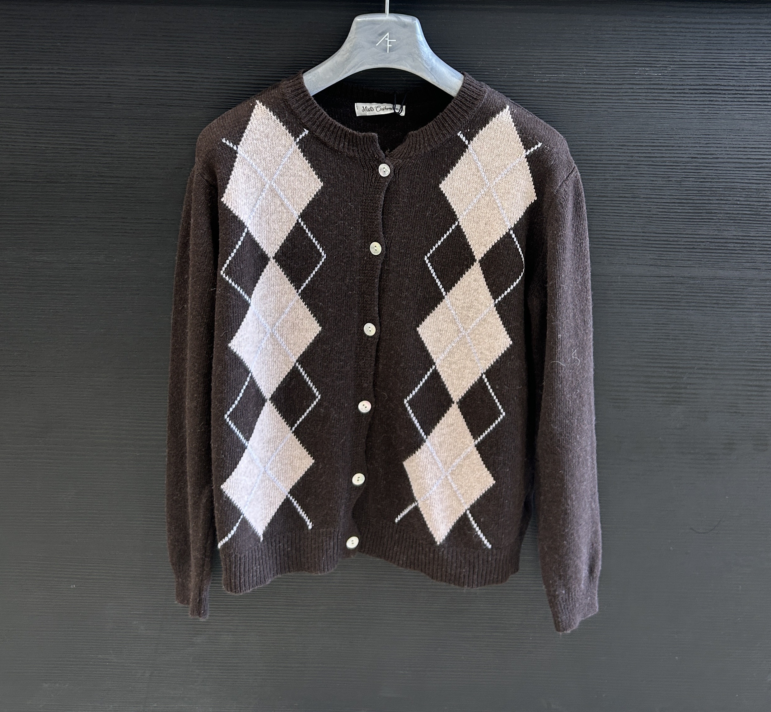 Cardigan s diamantovým vzorem
