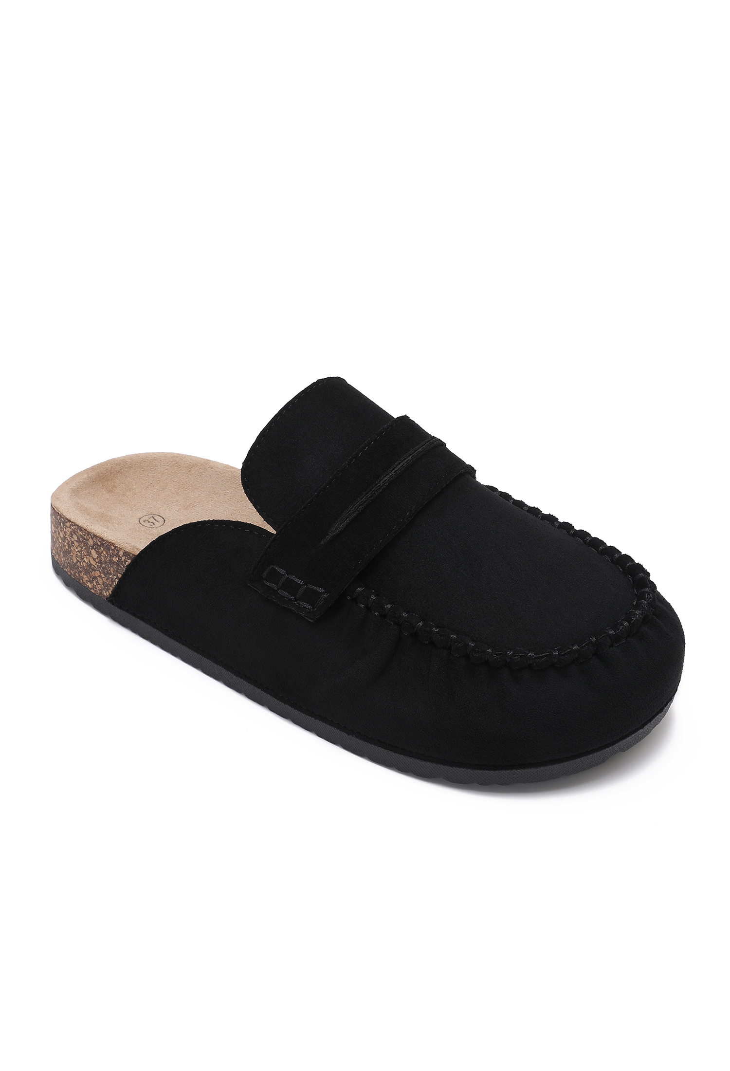 Mule pantofle z broušené kůže