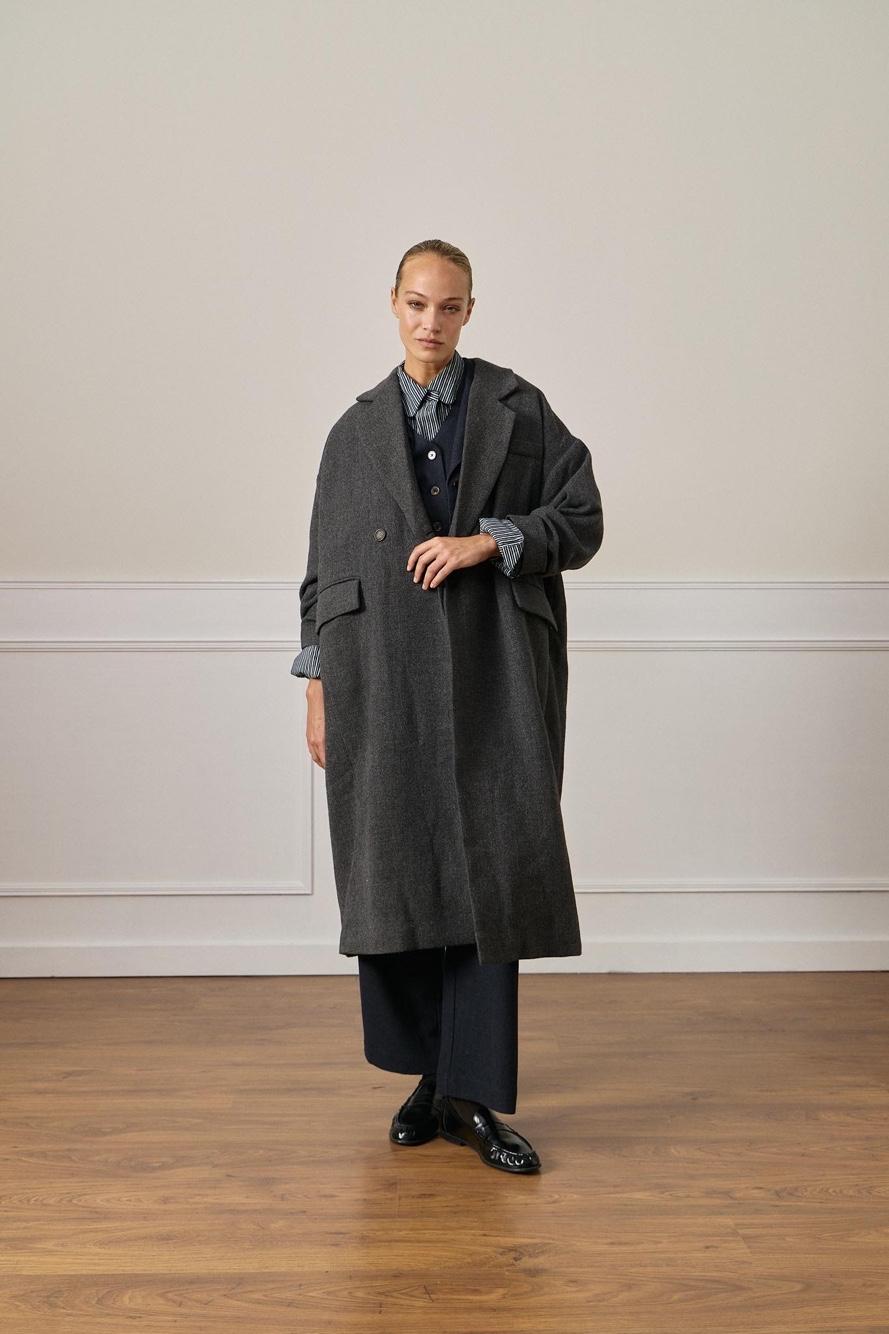 Oversized kabát rovného střihu
