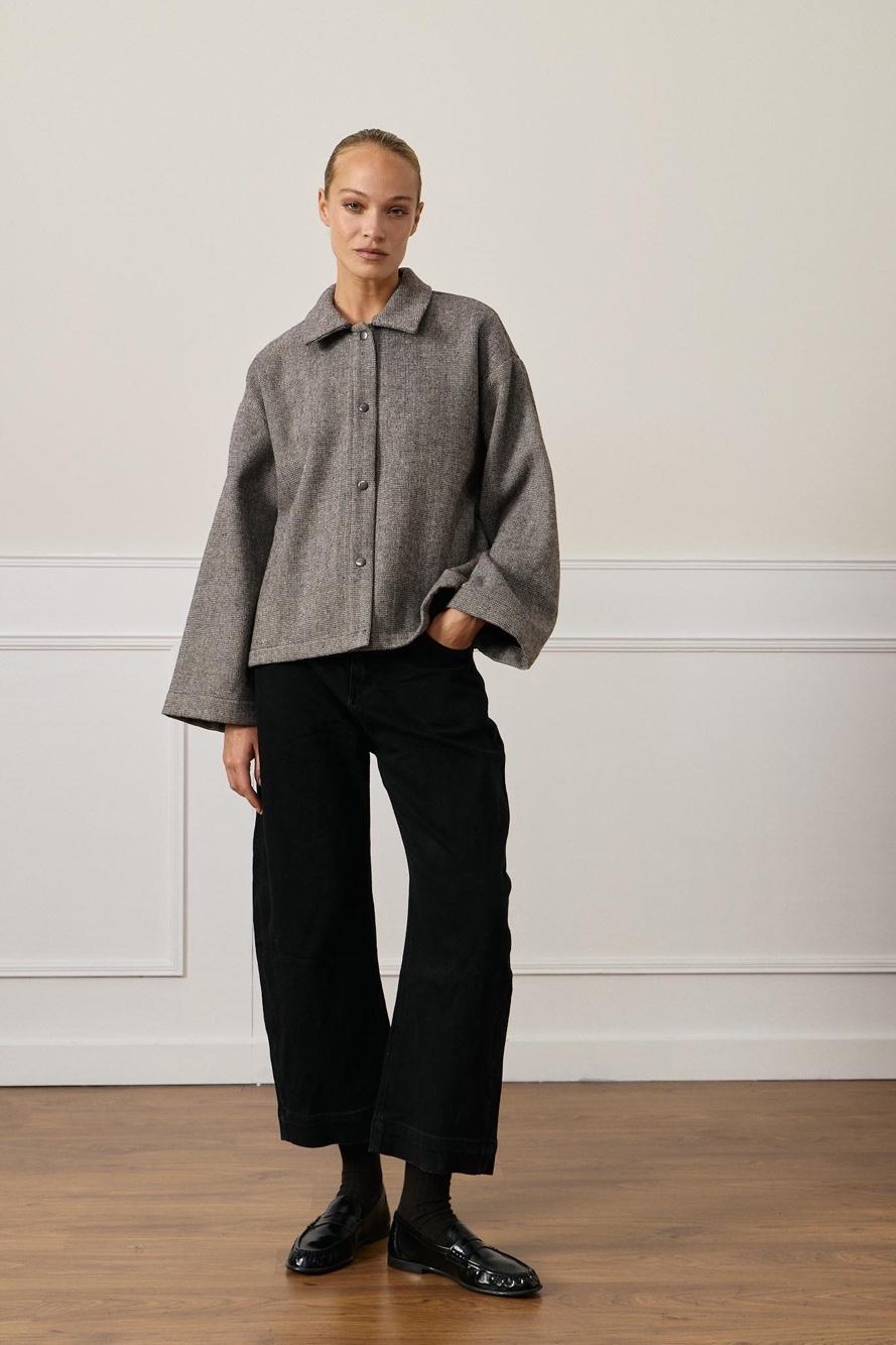 Oversize košilová bunda