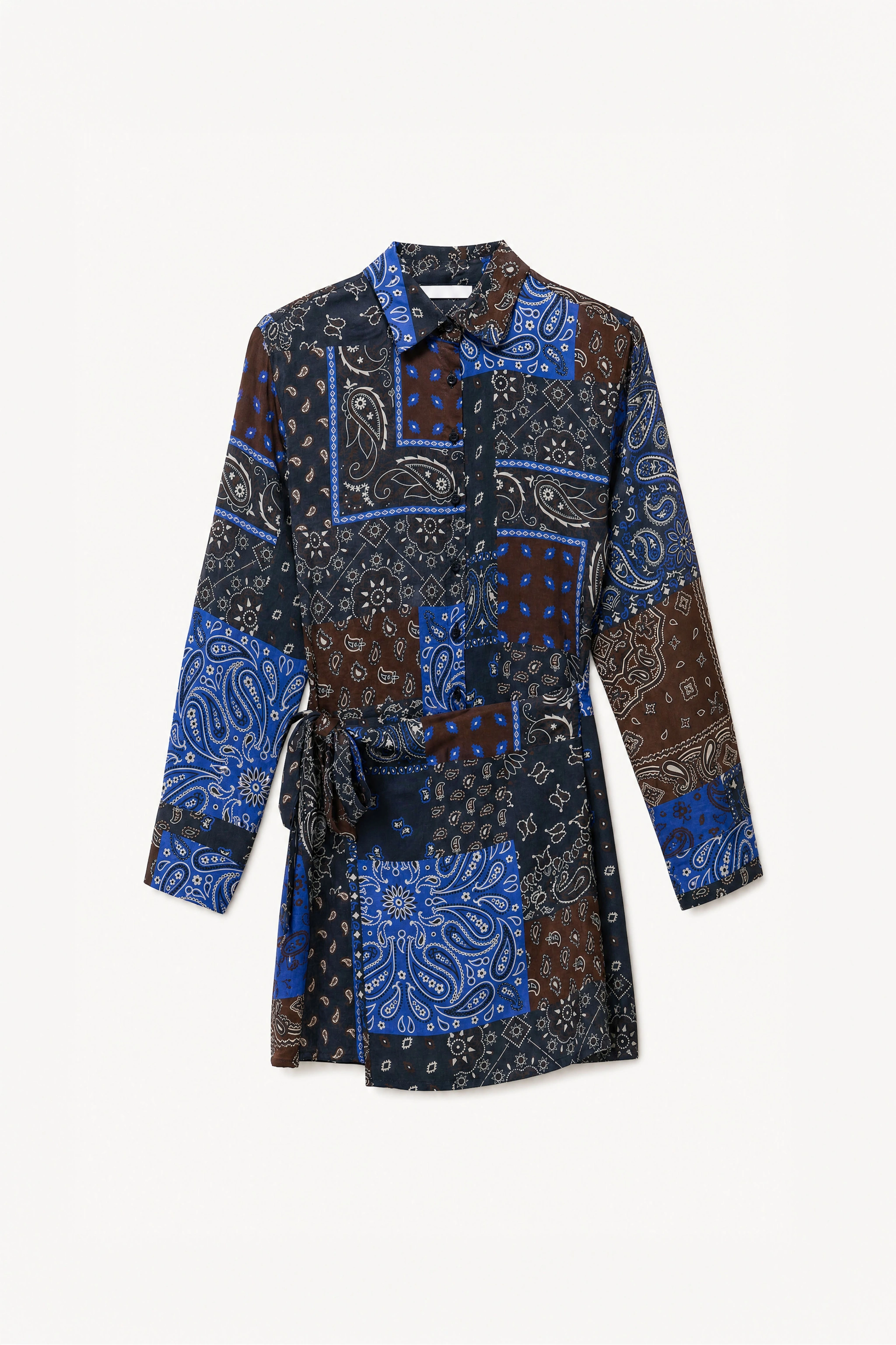 Košilové mini šaty s paisley vzorem