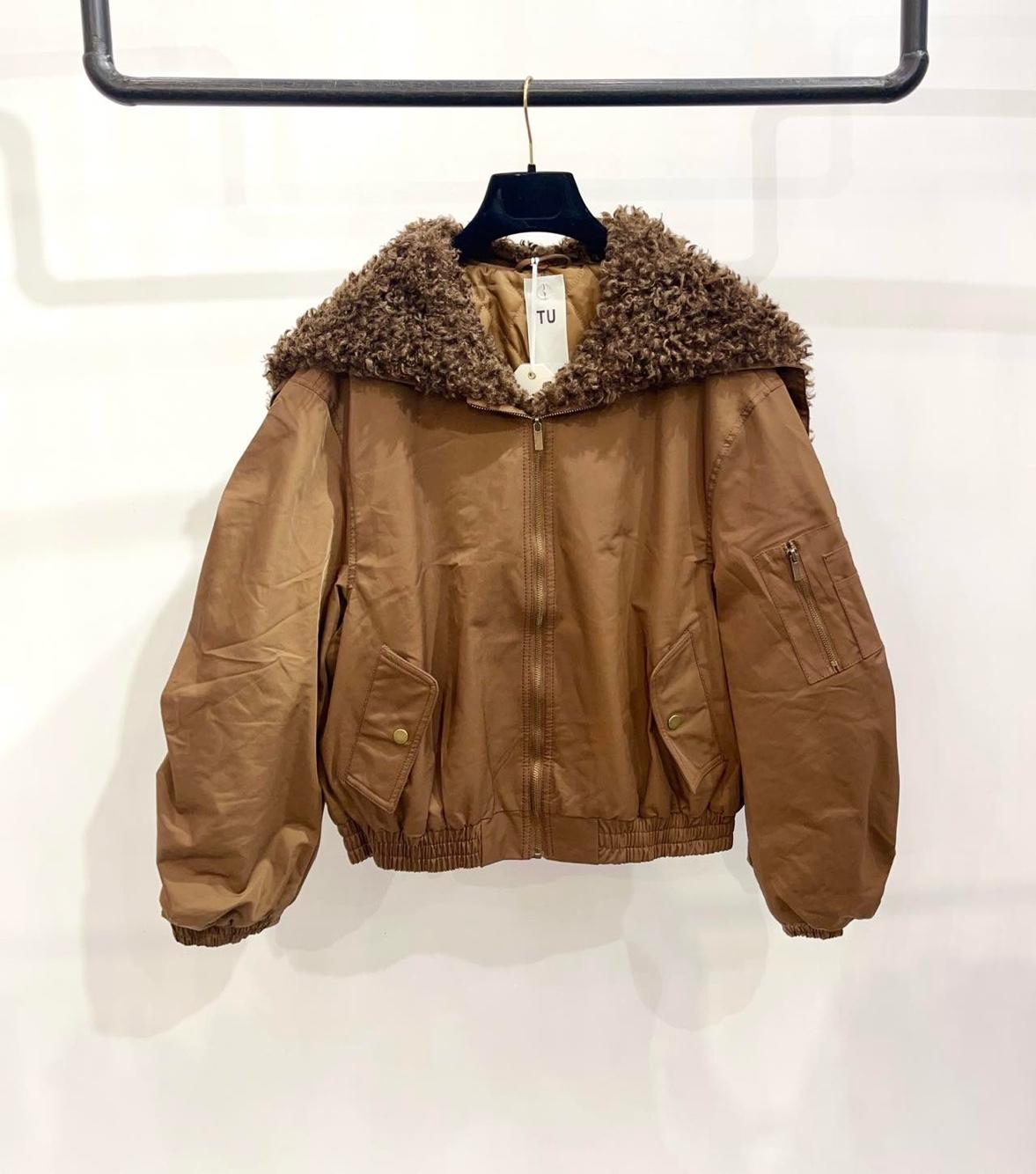 Oversize bomber bunda s kožíškem